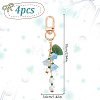 Lily Of The Valley Glass & Acrylic & Lampwork Pendant Decoration HJEW-DR00039-2