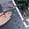 100Pcs Starfish Gradient Color Baking Paint Transparent Glass Pendants PALLOY-BM00031-3