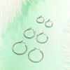 Rhodium Plated 925 Sterling Silver Hoop Earrings JE835A-01-3