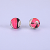 Printed Round Silicone Focal Beads SI-JX0056A-64-1