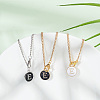 Flat Round with Letter Alloy Enamel Wine Glass Charms AJEW-AB00184-05-4