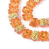 Baking Paint Electroplate Transparent Glass Beads Strands EGLA-N020-04C-3