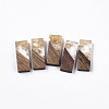 Transparent Resin & Walnut Wood Pendants RESI-Q210-007A-A01-1