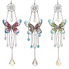 3Pcs 3 Colors Stainless Steel Resin Butterfly Suncatcher HJEW-TA00452-1