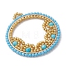 Natural Magnesite & Glass Seed Beaded Pendants PALLOY-MZ01268-01-2