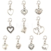 20Pcs 10 Styles Alloy Pendant Decorations HJEW-YW00496-1