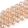 Electroplate Transparent Glass Round Beads Strands EGLA-T029-8mm-12T-14-1