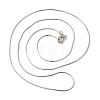 Rhodium Plated Sterling Silver Snake Chain Necklaces NJEW-M153-15A-20-2
