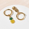 Fruit 304 Stainless Steel Enamel Hoop Dangle Earrings EJEW-T059-01B-3