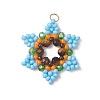 Glass Seed Beaded Pendants PALLOY-MZ01241-03-1