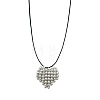 Adjustable Brass Beaded Heart Pendant Necklaces for Women WG3FF90-02-3
