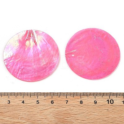 Spray Painted Natural Capiz Shell Pendants SSHEL-Z002-01G-1