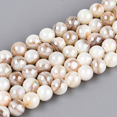 AB Color Natural Freshwater Shell Beads Strands BSHE-T014-40B-1