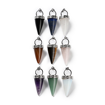 Natural & Synthetic Mixed Gemstone Pendants G-F777-06P-1