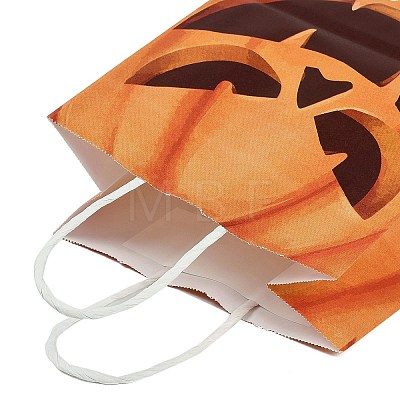 Halloween Paper Pumpkin Printed Tote Bags ABAG-P015-05C-1