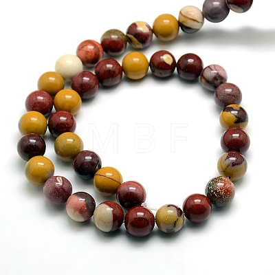 Round Natural Mookaite Beads Strands G-P062-65-1