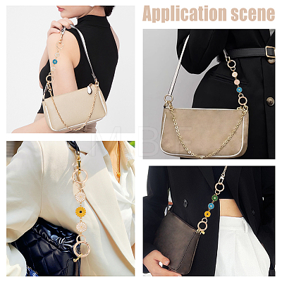 5Pcs 5 Colors Sunflower Alloy Enamel Link Purse Strap Extenders FIND-WR0009-35-1