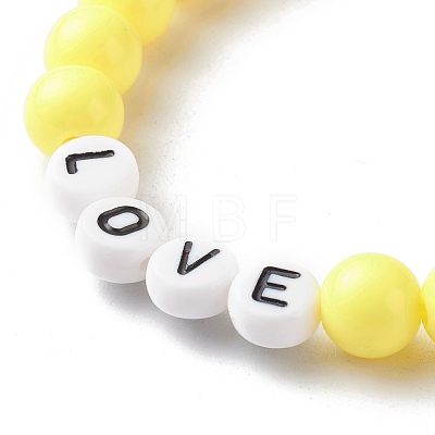 Opaque Acrylic Beads Stretch Bracelet for Kid BJEW-JB06587-1