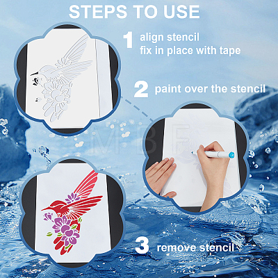 MAYJOYDIY US 1 Set Toiletries Theme PET Hollow Out Drawing Painting Stencils DIY-MA0004-51-1