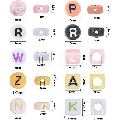 Alphabet Acrylic Beads OACR-NB0001-03-1