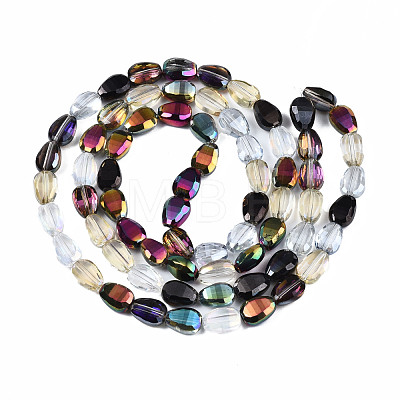 Electroplate Transparent Glass Beads Strands EGLA-S174-26-1