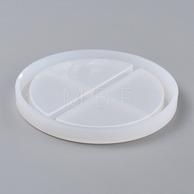 2 Compartments Round Tray Silicone Molds DIY-Z005-22-1