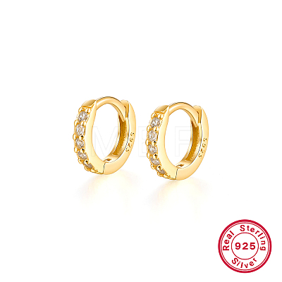 925 Silver Zircon Round Hoop Earrings Unisex Geometric Stylish Jewelry KO3739-3-1