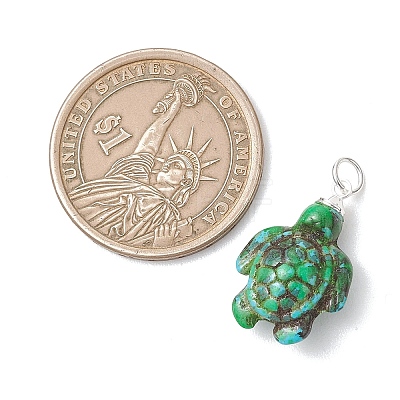 Dyed Synthetic Turquoise Pendants PALLOY-JF05144-01-1
