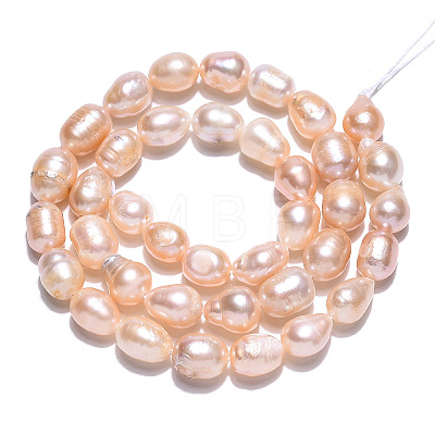 Natural Cultured Freshwater Pearl Beads Strands PEAR-N012-07M-1