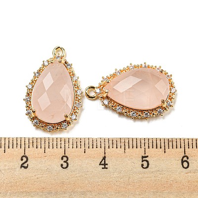 Natural Rose Quartz Faceted Pendants G-M431-13G-01-1