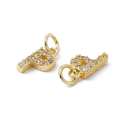 Real 18K Gold Plated Brass Micro Pave Clear Cubic Zirconia Charms KK-E068-VB452-P-1