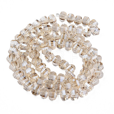 Electroplate Transparent Glass Beads Strands EGLA-N002-31-F04-1