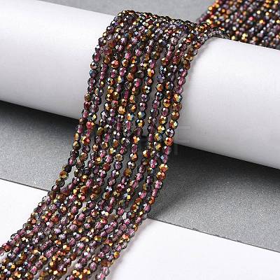 Transparent Electroplate Glass Beads Strands GLAA-H021-01A-HP05-1