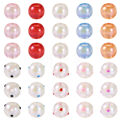  50Pcs 10 Colors Opaque Acrylic Beads OACR-TA0001-19-1