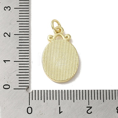 Brass Pave Shell Pendants KK-I708-10A-G-1