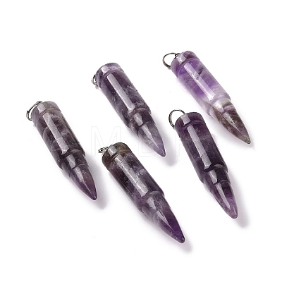 Natural Amethyst Pointed Pendants G-D850-06-1