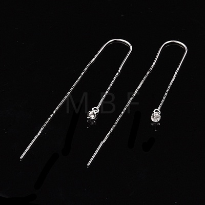 Rhodium Plated 925 Sterling Silver Threader Earrings STER-N0001-027-1