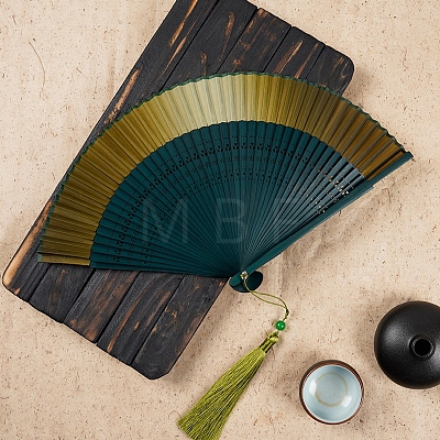 Chinese Style Folding Fan with Tassel PW-WGC4167-02-1