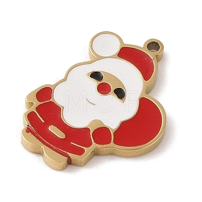 Christmas Theme Ion Plating(IP) 304 Stainless Steel Enamel Pendants STAS-Z083-07G-08-1