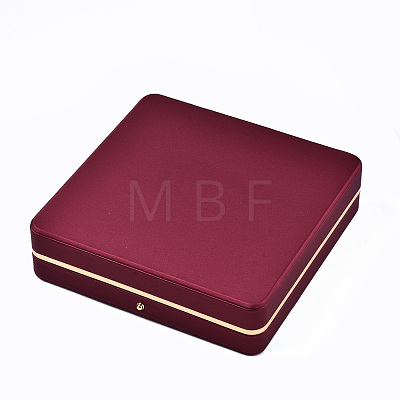 Imitation Leather Jewelry Set Box LBOX-S001-001-1