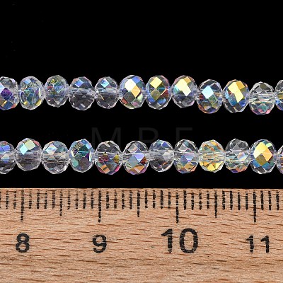 Electroplate Transparent Glass Beads Strands EGLA-A046-01A-21-1