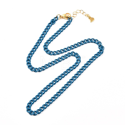 Spray Painted Brass Curb Chain Necklaces NJEW-JN03650-1
