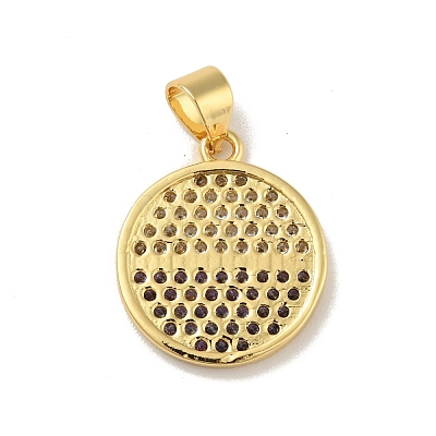 Brass Micro Pave Cubic Zirconia Pendants KK-B059-35G-D-1