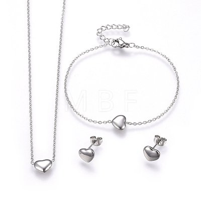 304 Stainless Steel Jewelry Sets SJEW-H144-23-1