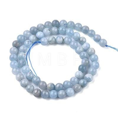 Natural Aquamarine Beads Strands G-F641-02-6mm-01B-1