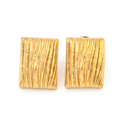 Rectangle 304 Stainless Steel Ear Studs EJEW-L290-012G-1