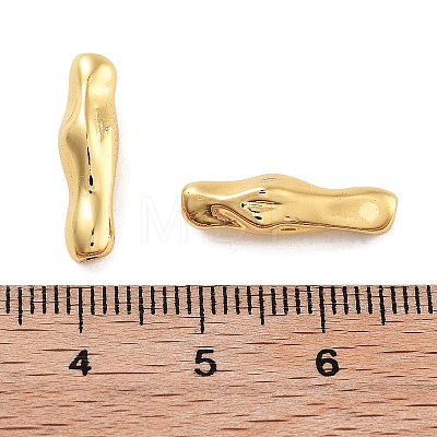 Rack Plating Irregular Column Brass Beads KK-Z071-35G-1