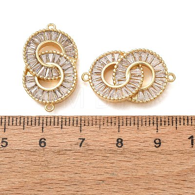 Brass Pave Clear Cubic Zirconia Connector Charms CU-CBA4579-25G-1