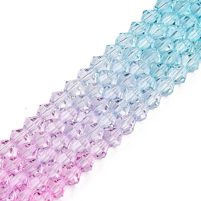 Gradient Color Baking Paint Glass Bead Strands X1-DGLA-A039-T6mm-A05-1