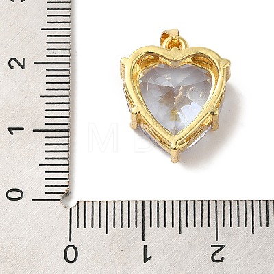 Golden Brass Micro Pave Cubic Zirconia Pendants KK-C072-37G-02-1